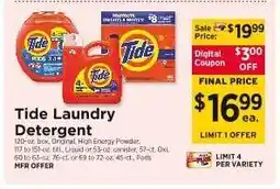 ShopRite Tide Laundry Detergent offer