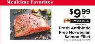 ShopRite Fresh Antibiotic Free Norwegian Salmon Fillet offer