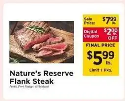 ShopRite Nature's Reserve Flank Steak offer