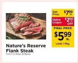 ShopRite Nature's Reserve Flank Steak offer