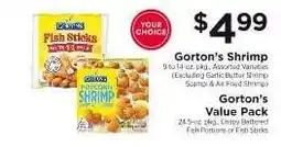 ShopRite Gorton's Shrimp or Gorton's Value Pack offer