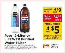 ShopRite Pepsi 2-Liter or LIFEWTR Purified Water 1-Liter offer