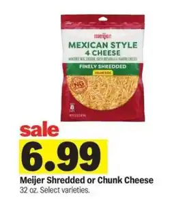 Meijer Meijer Shredded or Chunk Cheese offer