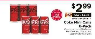 ShopRite Coke Mini Cans 6-Pack offer