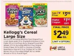 ShopRite Kellogg's Cereal Large Size offer
