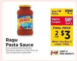 ShopRite Ragú Pasta Sauce offer