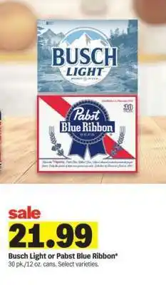 Meijer Busch Light or Pabst Blue Ribbon offer