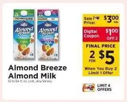 ShopRite Almond Breeze Almond Milk offer