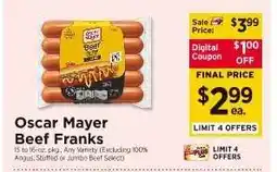 ShopRite Oscar Mayer Beef Franks offer