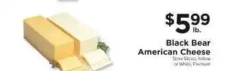 ShopRite Black Bear American Cheese offer