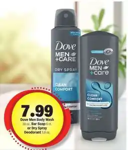 Meijer Dove Men Body Wash or Dry Spray Deodorant offer