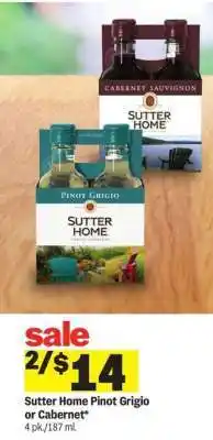 Meijer Sutter Home Pinot Grigio or Cabernet offer
