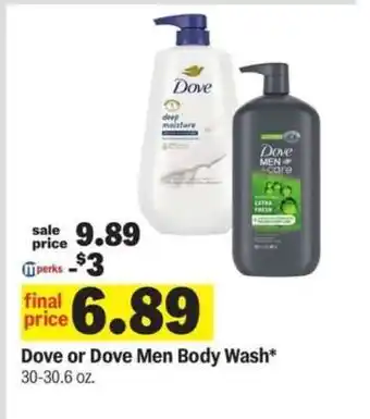 Meijer Dove or Dove Men Body Wash offer