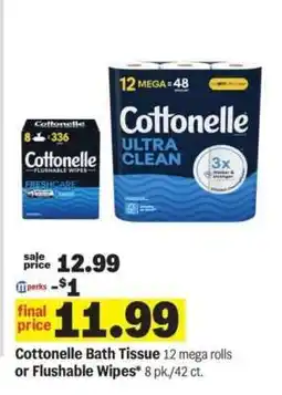 Meijer Cottonelle Bath Tissue or Flushable Wipes offer