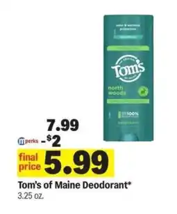 Meijer Tom's of Maine Deodorant offer