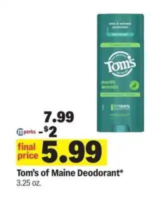 Meijer Tom's of Maine Deodorant offer