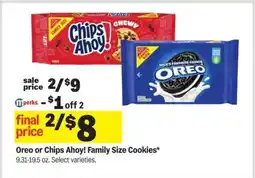 Meijer Oreo or Chips Ahoy Family Size Cookies offer