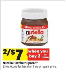 Meijer Nutella Hazelnut Spread offer