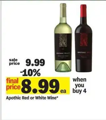Meijer Apothic Red or White Wine offer