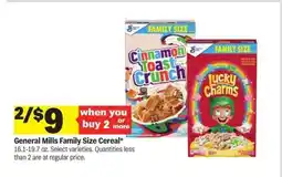 Meijer General Mills Family Size Cereal offer