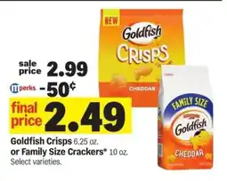 Meijer Goldfish Crisps or Family Size Crackers offer