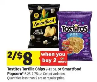 Meijer Tostitos Tortilla Chips or Smartfood Popcorn offer