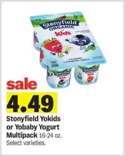 Meijer Stonyfield Yokids or Yobaby Yogurt Multipack offer