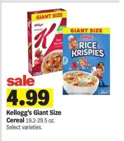 Meijer Kellogg's Giant Size Cereal offer