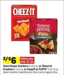 Meijer Town House Crackers or Cheez-It Crackers offer