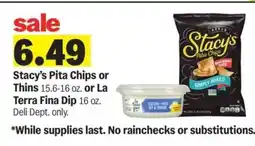 Meijer Stacy's Pita Chips or Thins or La Terra Fina Dip offer