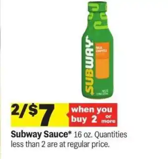 Meijer Subway Sauce offer