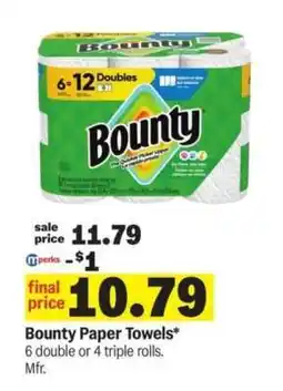 Meijer Bounty Paper Towels offer