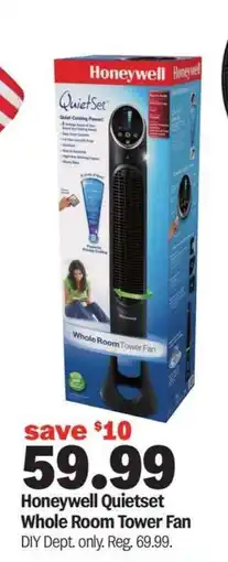 Meijer Honeywell Quietset Whole Room Tower Fan offer