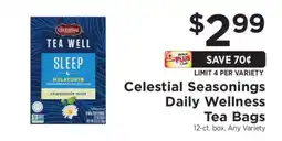 ShopRite Celestial Seasonings Daily Wellness Tea Bags offer