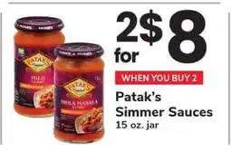 Safeway Patak’s Simmer Sauces offer