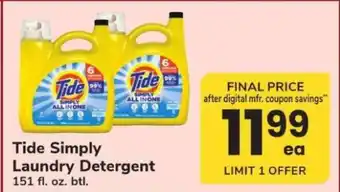 Safeway Tide Simply Laundry Detergent offer