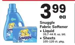 Safeway Snuggle Fabric Softener offer