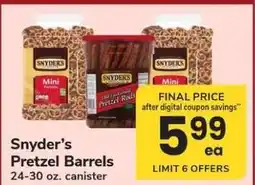 Safeway Snyder's Pretzel Barrels offer