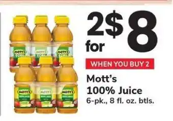 Safeway Mott's 100% Juice offer