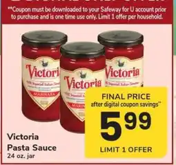Safeway Victoria Pasta Sauce offer