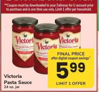 Safeway Victoria Pasta Sauce offer
