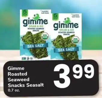 Safeway Gimme Roasted Seaweed Snacks Seasalt offer