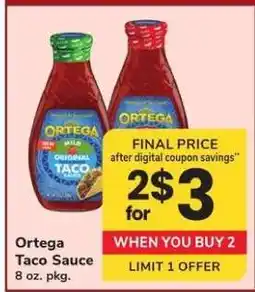 Safeway Ortega Taco Sauce offer