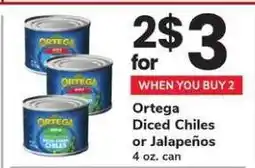 Safeway Ortega Diced Chiles or Jalapeños offer