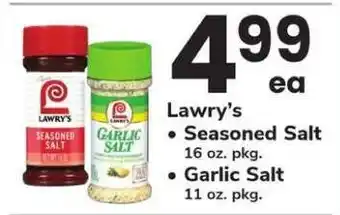 Safeway Lawry's Seasoned Salt or Garlic Salt offer