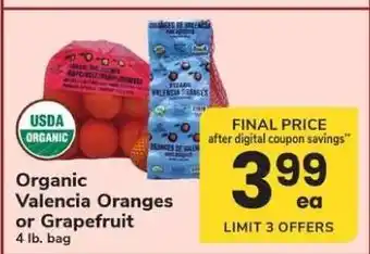 Safeway Organic Valencia Oranges or Grapefruit offer