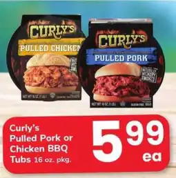 Safeway Curly’s Pulled Pork or Chicken BBQ Tubs offer