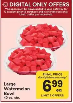 Safeway Large Watermelon Bowl offer