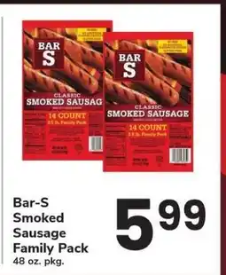 Safeway Bar S Smoked Sausage Family Pack offer