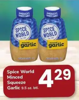 Safeway Spice World Minced Squeeze Garlic offer